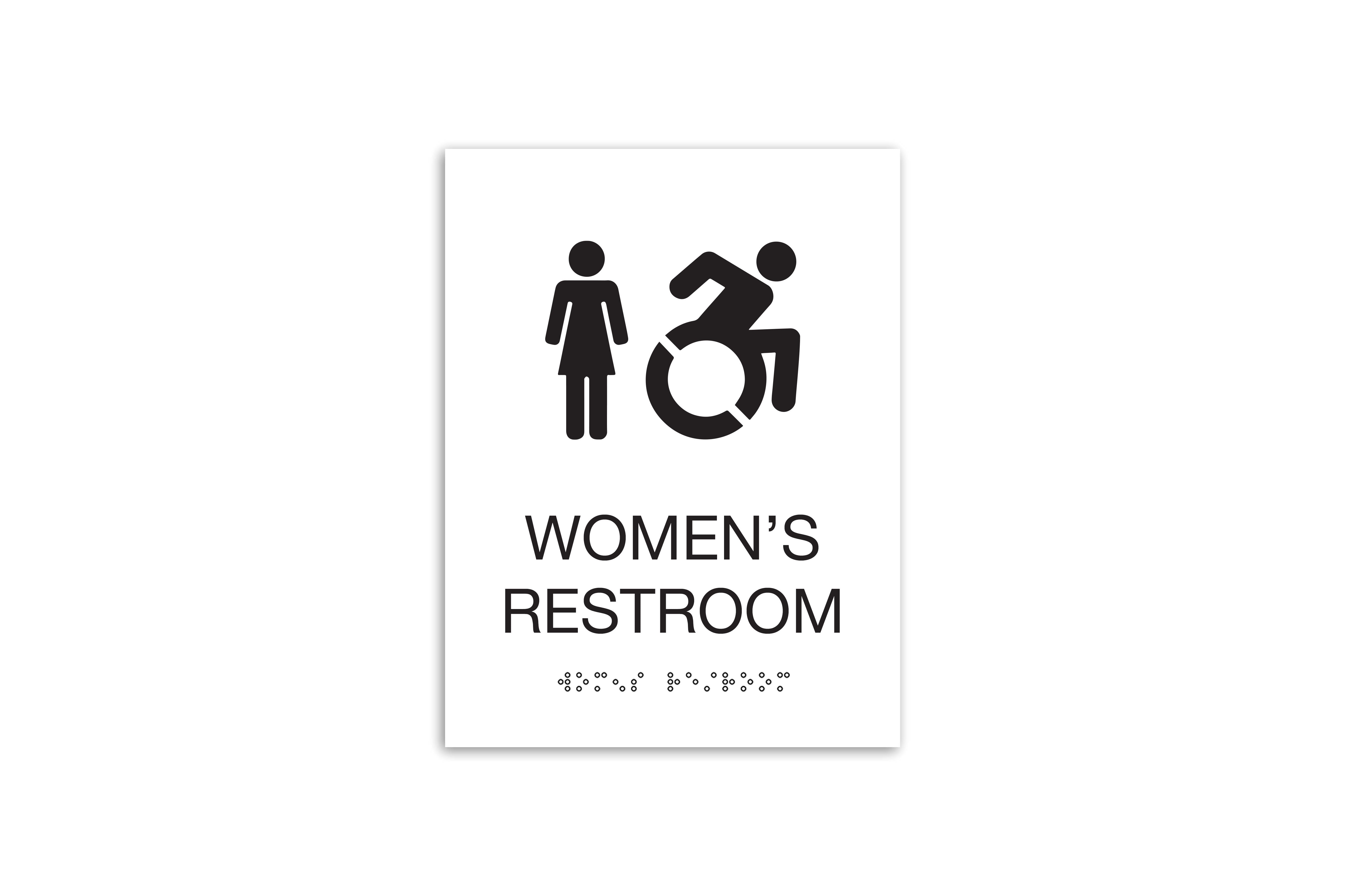 Women's Restroom Vertical (braille) TCO Sign Shop New York