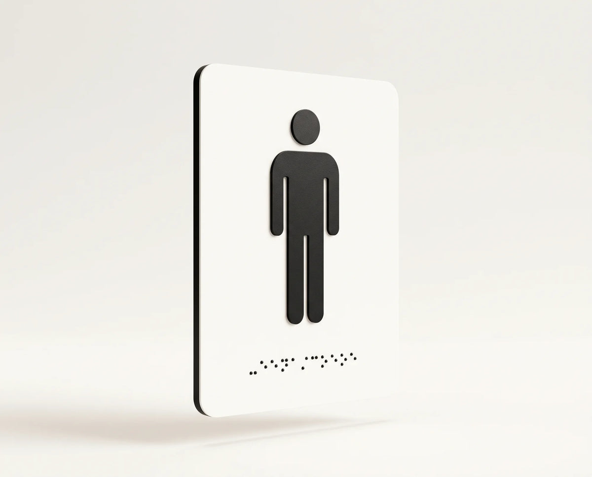 Restroom Sign — Matte Black