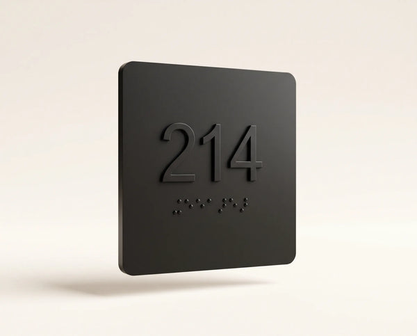 Room Number Sign — Matte Black